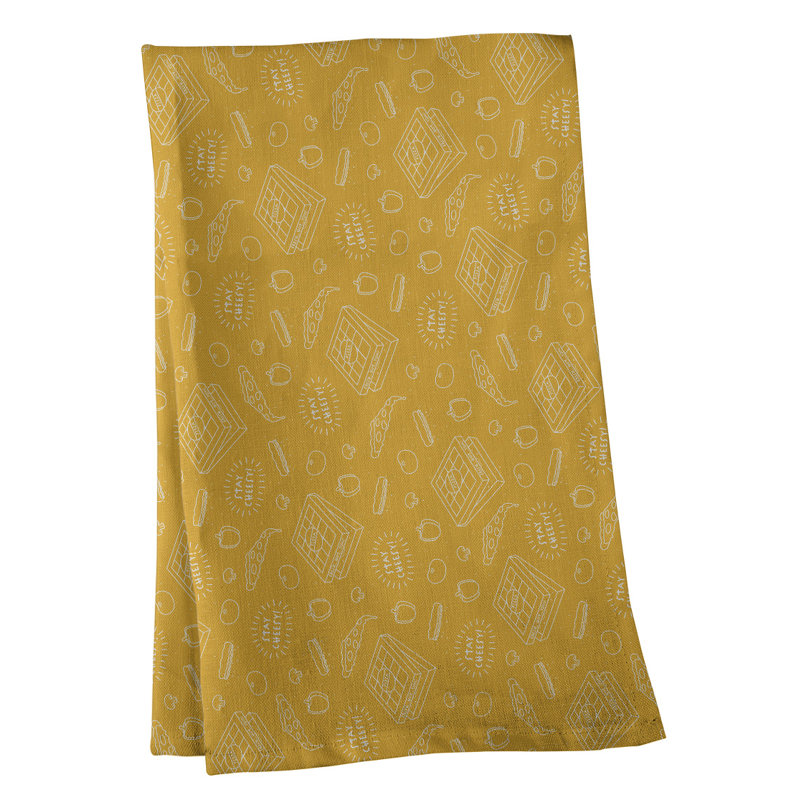 Torchon à motif de couleur pizza background, Polyester sergé, Jaune