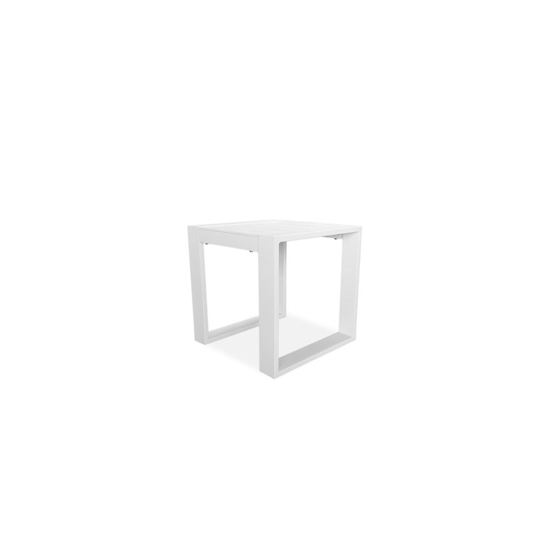 Portal Outdoor Square Side Table, White