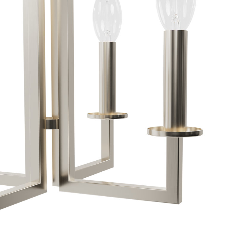 4 - Light Candle Style Classic Chandelier, Brushed Nickel