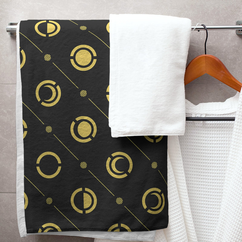 Serviette de bain Classic, Noir/jaune