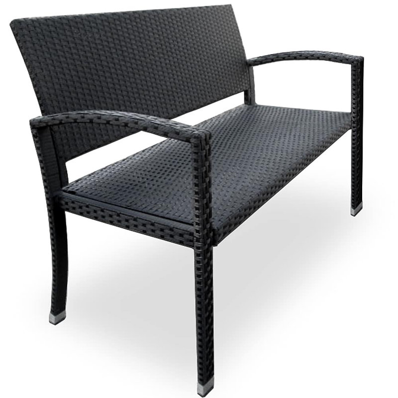 Martiques Powder Coated Steel Garden Bench, Black