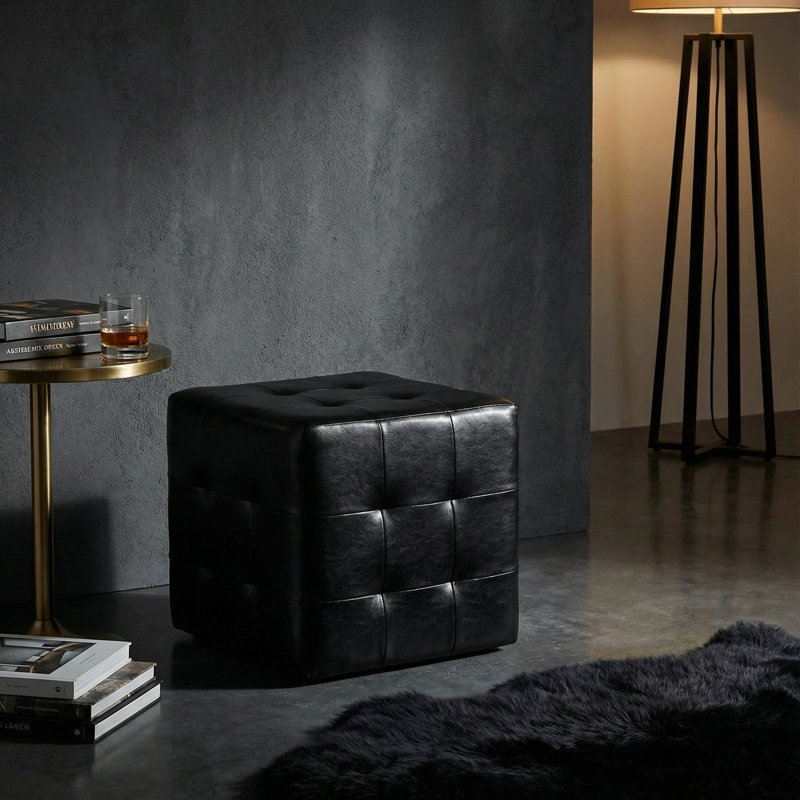 Fusaro Faux Leather Ottoman