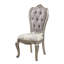 Chaise d'appoint (lot de 2), revêtement en velours, finition platine antique