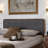 Morganville Dark Gray Upholstered Queen Headboard in Brown Finish, 58.22'' H X 62.41'' W X 1.58'' D-902115898-902115899