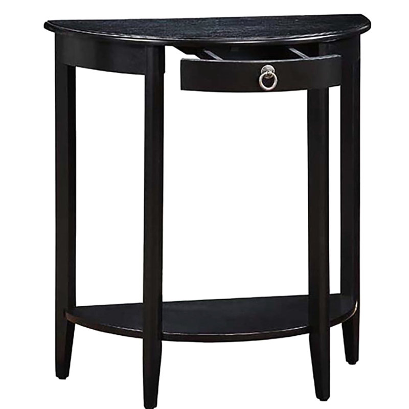 Console demi-lune noire - idéale pour le rangement et la décoration de la maison