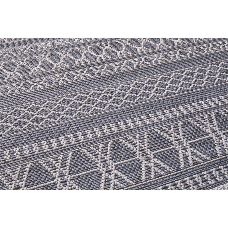Kocher Striped Machine Woven Flatweave Indoor / Outdoor Area Rug, Square 200cm