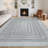 Modern Machien Washable Rugs for Living Room Ultra-Soft Geometric Bordered Indoor Rug, Non Shedding Low Pile Bedroom Carpet, Contemporary Floor Mats for Nursery-337464417-343292049