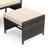 2-Person Wicker Patio Conversation Set With Ottoman and 2-Tier Glass Coffee Table-855094274