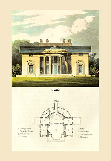 « a villa #1 » par j. b. papworth, reproduction d’art