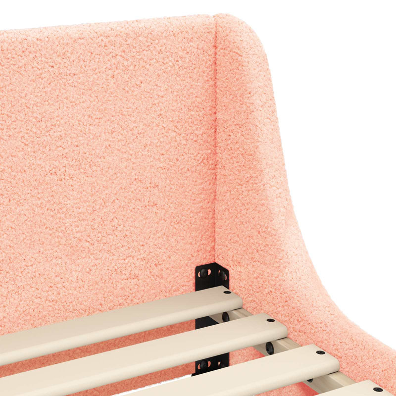 Bed Frame, Light Pink/Black, Cot Bed / Toddler (70 x 140cm)