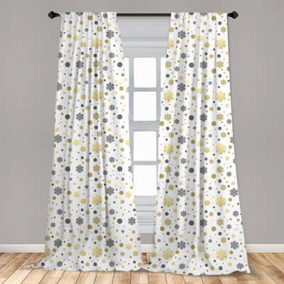 Polka Dots Semi-Sheer Rod Pocket Curtain Panels