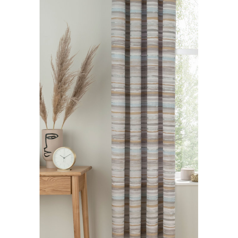Serena Cotton Curtain Pair, Mineral, Width 168 x Drop 229 cm