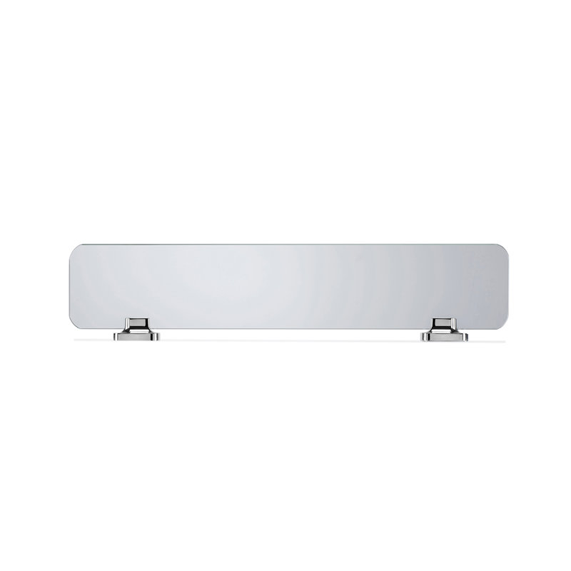 Shoreditch Wall Mounted Rounded Glass Shelf with Chrome Flexi-Fix Hinges 50cm