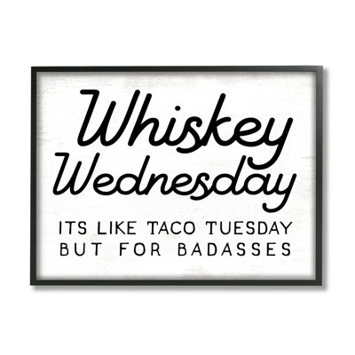 Stupell Industries Bb-020-framed Rustic Whiskey Wednesday By Lil' Rue Single Picture Frame Print On Canvas In Midnight Black Framed Giclee