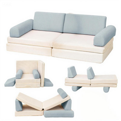 Modular Kids Play Couch, Kids Couch For Toddler & Children, Fold-Out Baby Floor Cushion For Bedroom,Versatile Kid Couch For Playroom Bedroom, Converti by Isabelle & Max