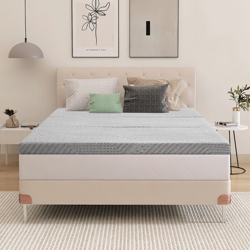 Alwyn Home Sadorus 4 inch Tri-fold memory foam mattress,Tri Folding Mattress Removable and Washable with Handles and Non-Slip Bottom for RV/Camping/Guest Room