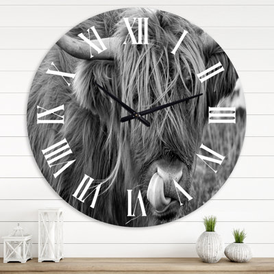 Horloge murale Vache écossaise