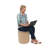 18 inch Round Everyday Two-Texture Microfiber + Vinyl Ottoman, 19 inch Height-114989768
