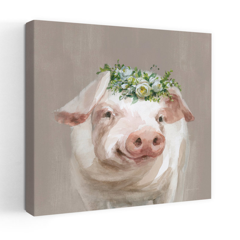 Art floral fantaisiste taupe Barnyard Whimsy III, H 24 po x l 24 po