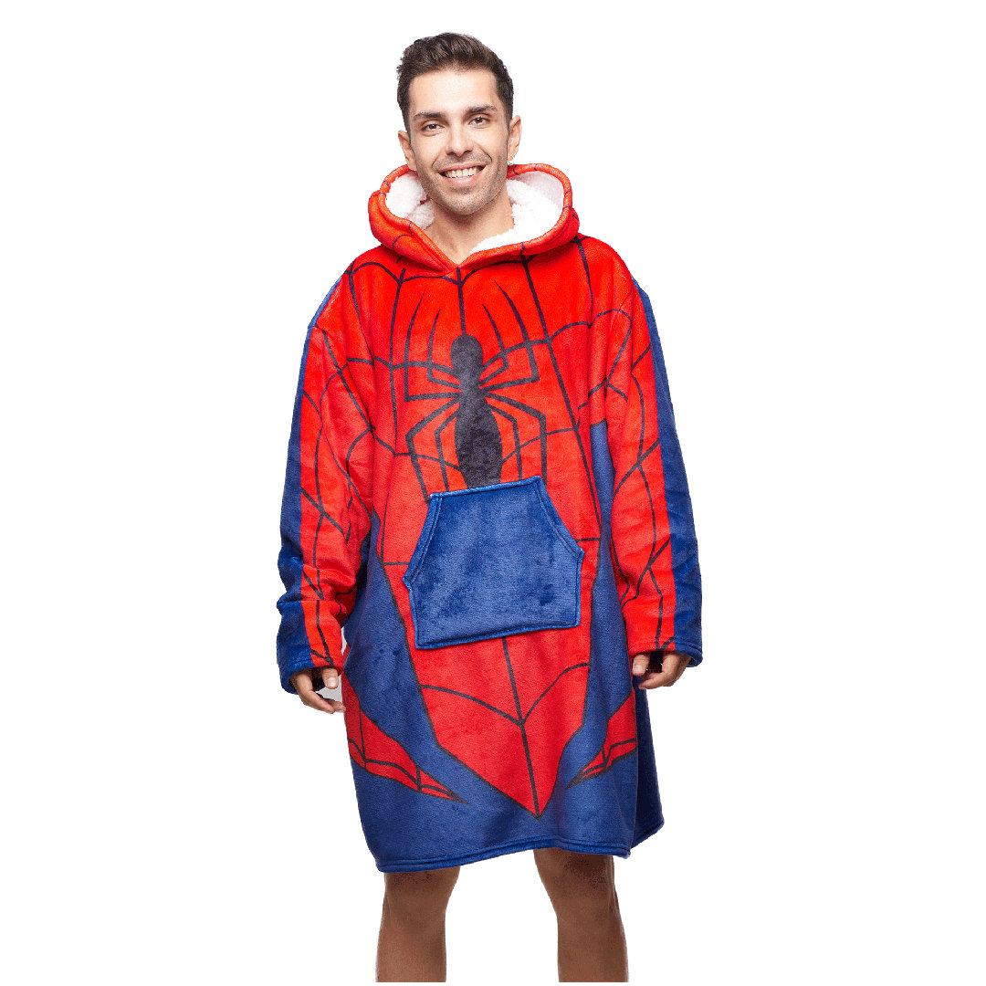 Disney Home Spiderman – Oversized Sherpa Fleece Kapuzenpullover – Sweatshirt Decke – 70x102 cm