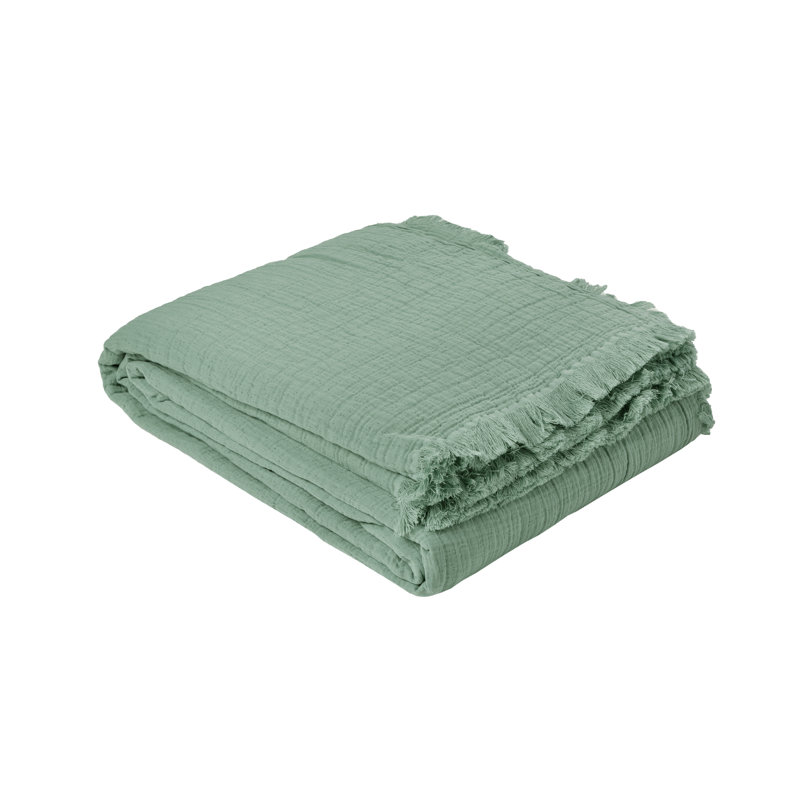 Wimberly Cotton Solid Colour Bedspread, 250 x 270 cm, Olive