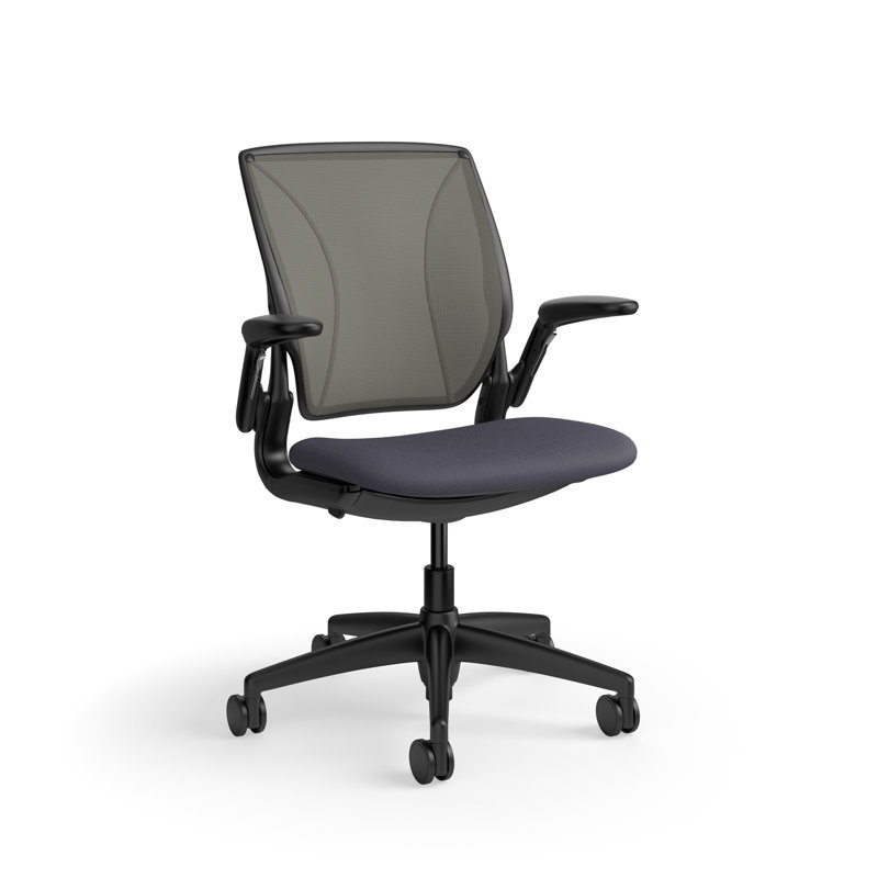 Fauteuil de travail ergonomique avec dossier Caraway World ML et siège rembourré Corde 4, Gris / gris moyen, Noir