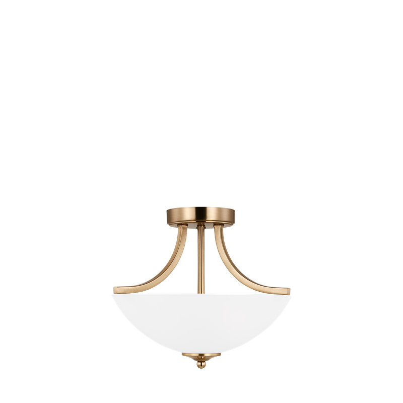 Luminaire suspendu convertible semi-encastré à deux lumières Geary de Génération Lighting , Laiton satiné