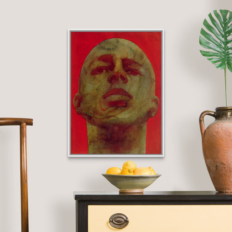 «Head, 1998» par Graham Dean, reproduction sur toile, H 26 po x l 20 po x P 1,75 po, Cadre blanc