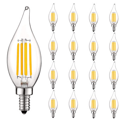 5 Watt (60 Watt Equivalent), CA11 LED, Dimmable, Natural White (3500K), E12/Candelabra Base -  Luxrite, LR21646-16PK