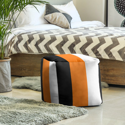 Oklahoma Pistol 13" Wide Square Stripes Cube Ottoman