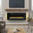48 Inch Curved Front Wall Mounted Electric Fireplace With Remote And Multi Color Flame & Emberbed