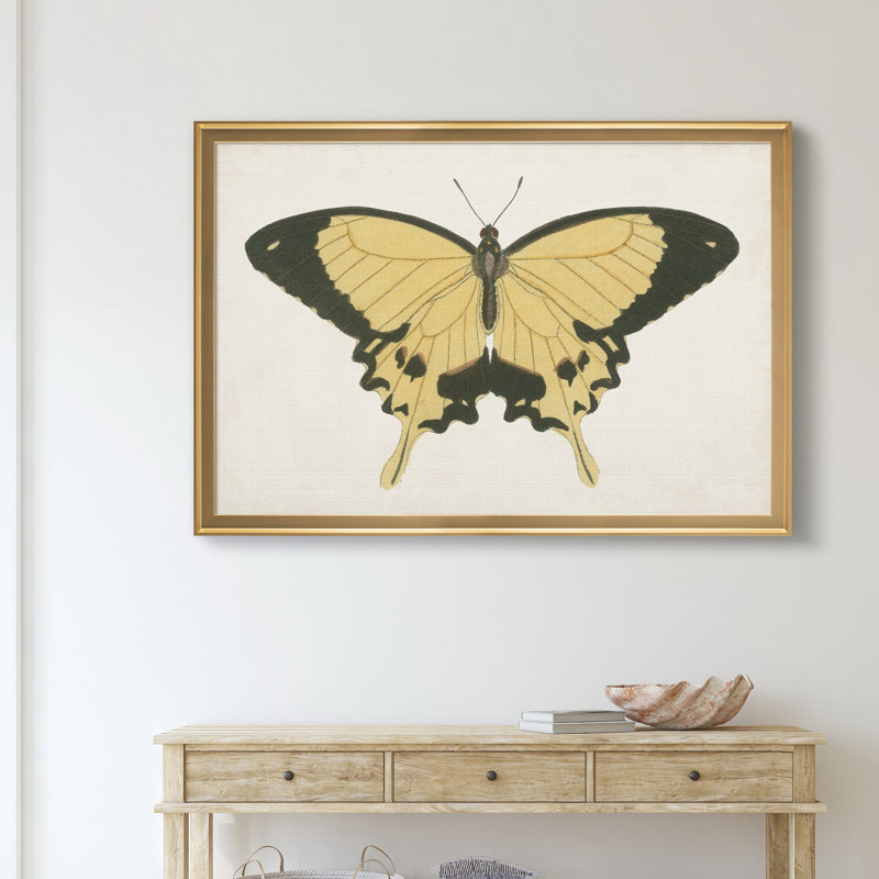«Beautiful Butterfly I», impression sur toile encadrée, Doré, H 22,5 po x l 30,5 po x P 1,5 po