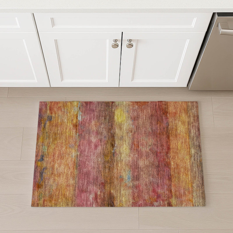 Machine Washable Indoor/Outdoor Matteson ACN2311 Stripes Rug, Rectangle 1'8" x 2'6"