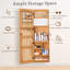 Armoire-penderie pour armoire à bijoux en bois massif avec miroir pleine longueur, 47,5 x 14,3 po, verrouillable au mur avec lumière DEL-783144941