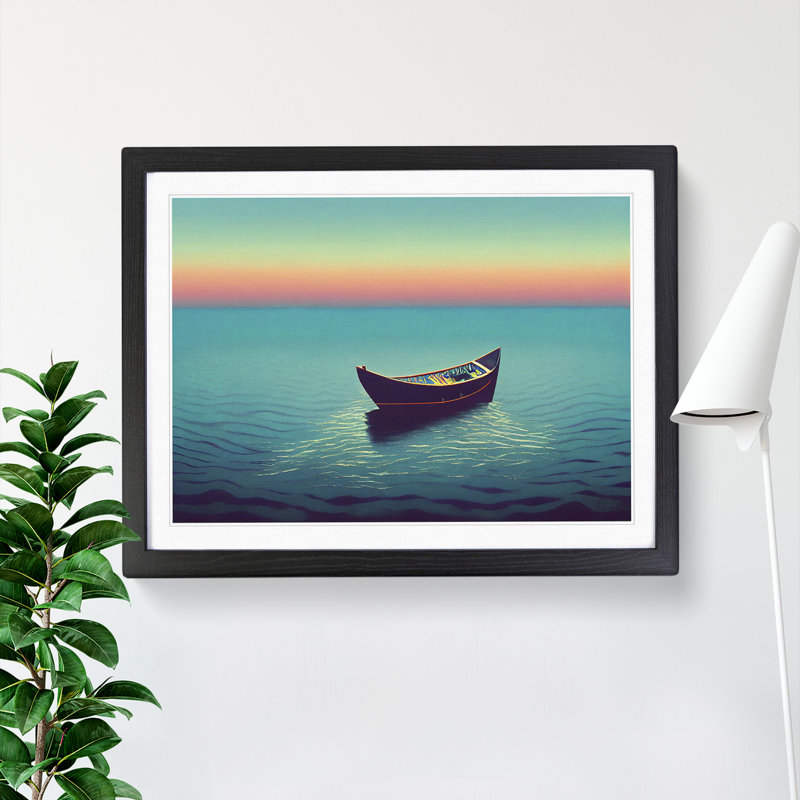 The Expressive Boat - Single Picture Frame Print, Black, 25cm H x 34cm W