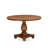 7 Piece Dining Table Set Consist of a Round Dining Room Table with Pedestal and 6 Doeskin Linen Fabric Upholstered Chairs, Antique Walnut-1721541405-1721541404