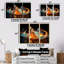 Feu, eau, vagues, bleu et orange - ensemble d'art abstrait mural-207247280-207247292