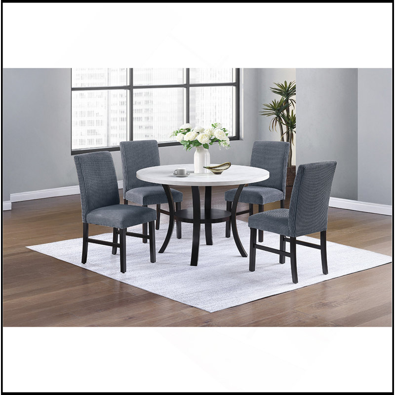 Ensemble de salle à manger 5 pièces Modern Elegant, Gris foncé