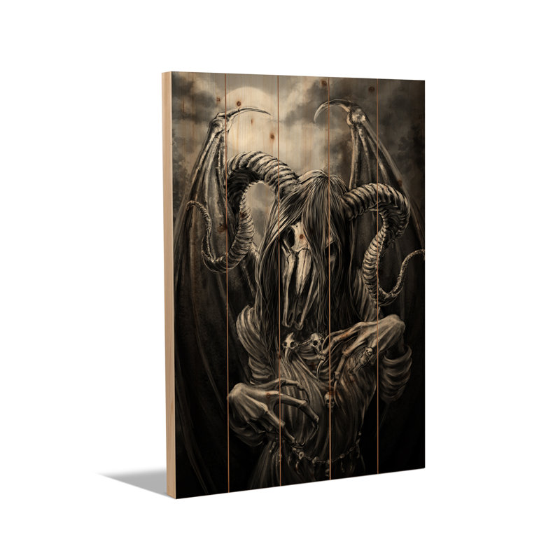 Reproduction d'art mural en bois - Déesse de la forêt Ajator par Tero Porthan, H 40 po x l 26 po