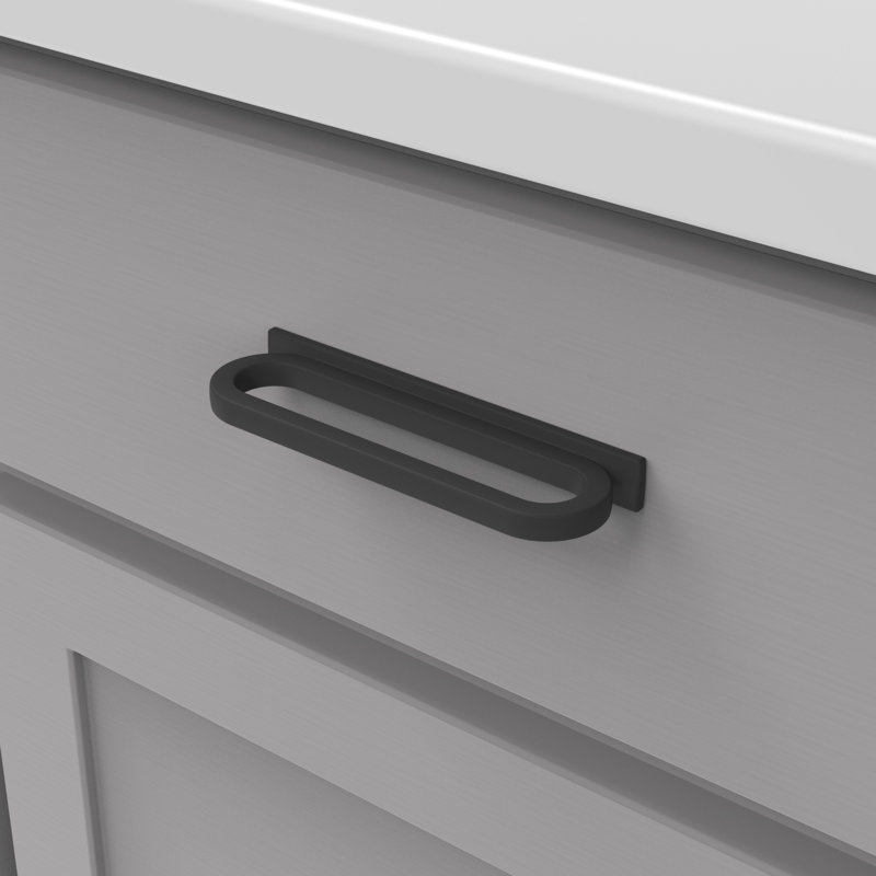 Corsa Collection Designer Pull  - Contemporary Hardware for Drawers & Cabinets, Matte Black, 3 3/4"