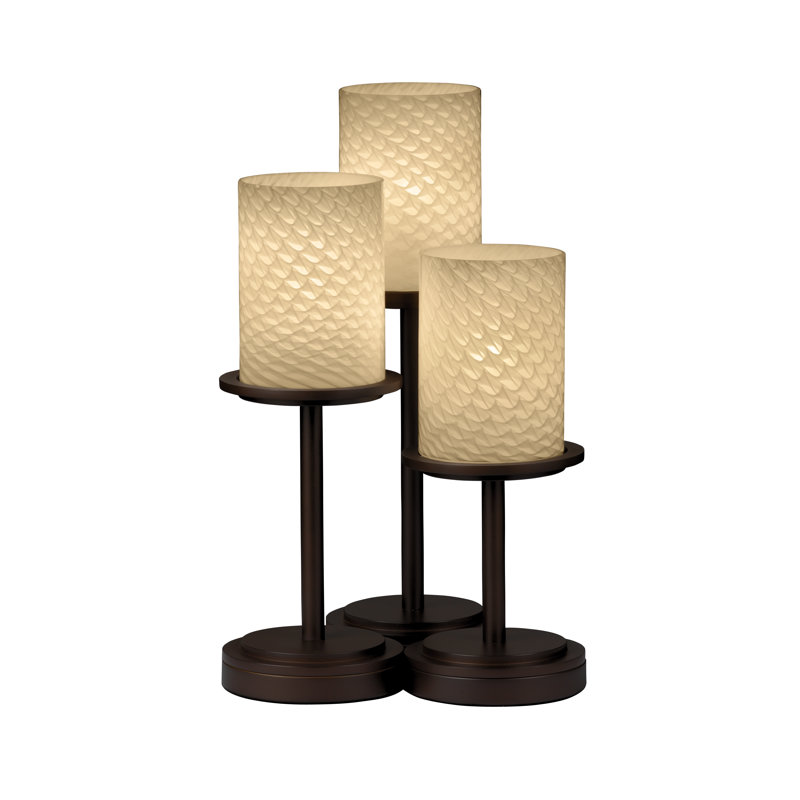 Lampe de table Donatello, Bronze foncé, Tissage