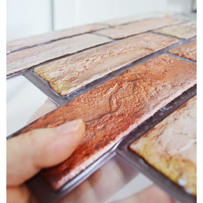 30.5cm W x 30.5cm L PVC Peel and Stick Field Tile, Brown