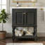 Meuble-lavabo de 24 po avec tablettes ouvertes et armoire avec portes-122961397