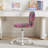 Upholstered Swivel Kids Desk Chair Adjustable Height Teen Task Chair, Faux Fur Kids Computer Chair, Students Study Chair Leopard-967981714-967981713