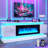 Modern Fireplace Tv Stand With Electric Fireplace – Modern Media Console With Dual Led Lights & Built-In Power Outlet For Tvs Up To 65/75/80 Inch Tvs, High Gloss Gaming Entertainment Center, For Living Room-1426918109-1410716423