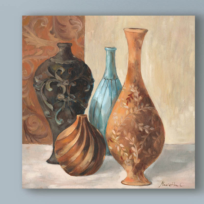 «Spa Vases I» par Marietta Cohen, reproduction sur toile, H 18 po x l 18 po x P 2 po