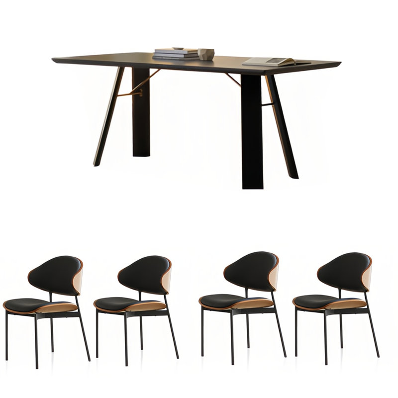 Table de salle à manger moderne et haut de gamme rectangulaire, H 29,53 po x L 55,11 po x l 31,5 po