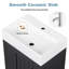 Meuble-lavabo de salle de bain avec lavabo en céramique, armoire de rangement avec tiroir-124009381
