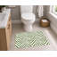 Tapis de toilette rectangulaire absorbant et antidérapant à rayures zébrées