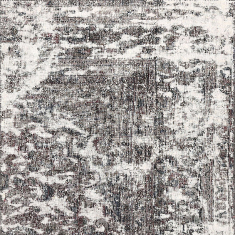 Tapis traditionnel gris / blanc Molene, Carré 8 pi